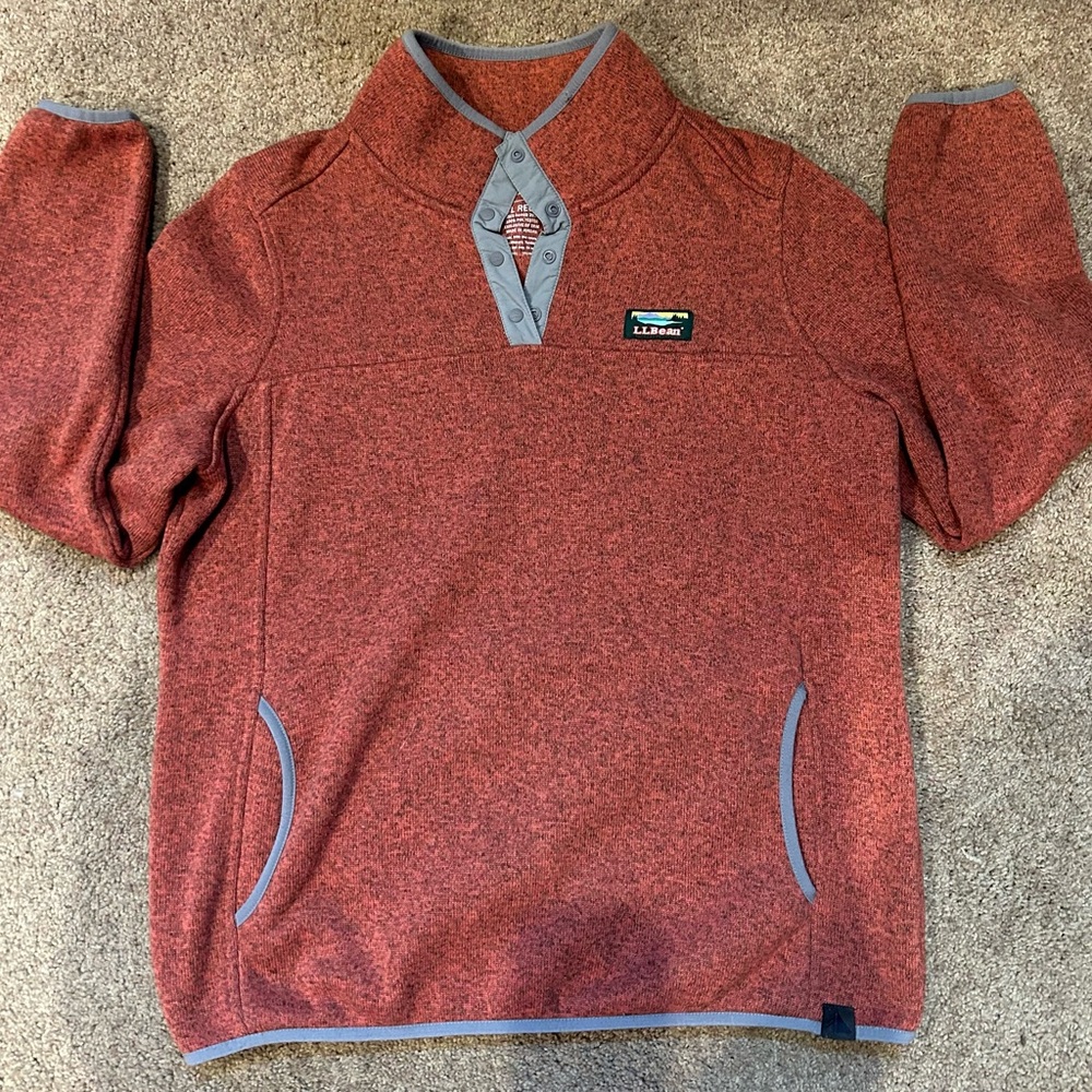 Womens LL Bean Sweater Fleece Pull-over Top Large EUC